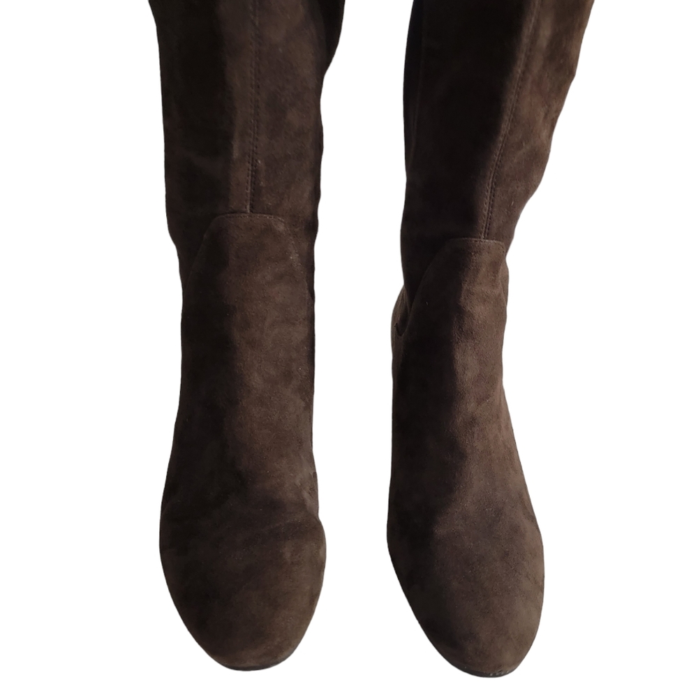 Nine West size 9.5. Brown suede over the knee boots flat heel round toe - Picture 5 of 8